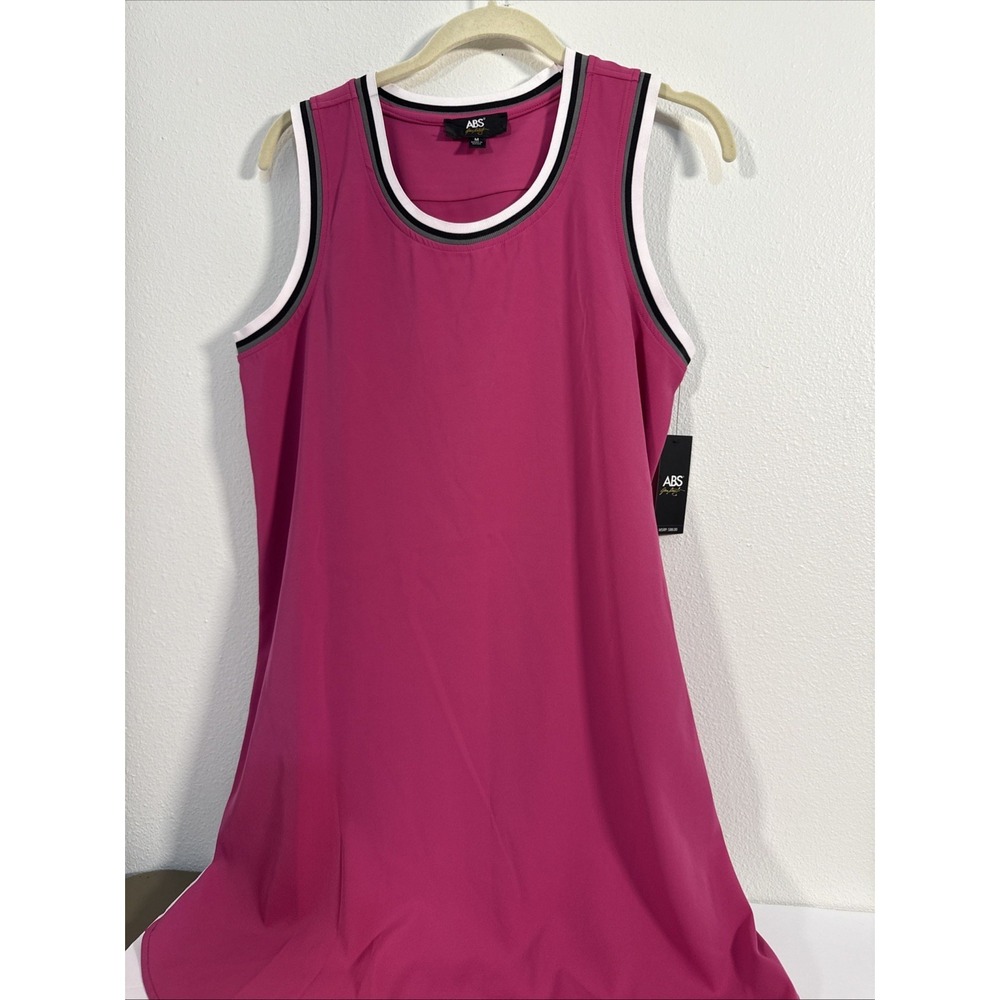 NWT ABS Allen Schwartz Pink Sleeveless Tank Shift Dress Athleisure Size M T1